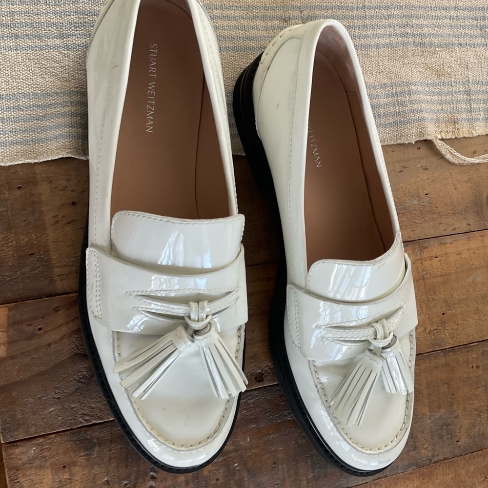 Stuart Weitzman Women's White Loafers